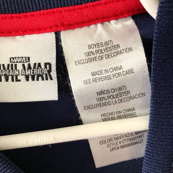 Marvel Captain American Muscle Shirt Size 6/7 - Picture 4 of 4